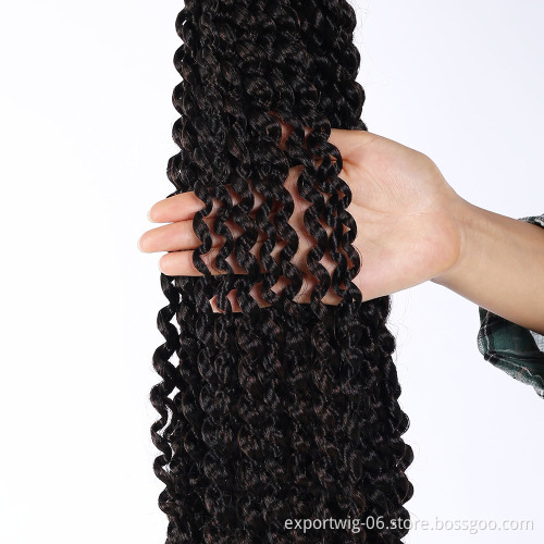 Passion Twist Hair Faux Locs Synthetic Water Wave Afro Kinky Twist Crochet Braids Hair Extension Spring Twist 18inch